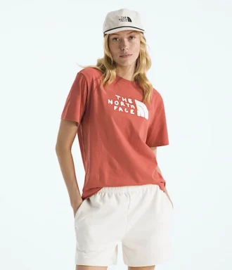 Evolution Sketch Logo Half Dome Kurzarm-T-Shirt für Damen – Grafik
