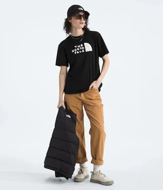 Evolution Sketch Logo Half Dome Kurzarm-T-Shirt für Damen – Grafik