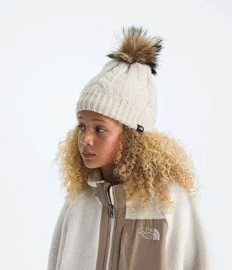 Gepolsterte Oh Mega Fur Pom Beanie für Kinder