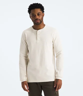 Herren-Langarm-Henley mit Waffelmuster